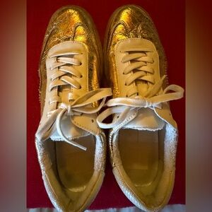 Dolce Vita Gold and Cream Interior Sneakers 8.5